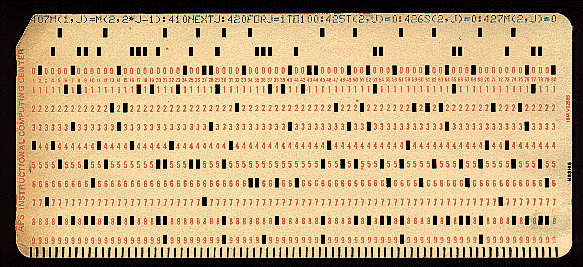 Picture of an IBM punch card