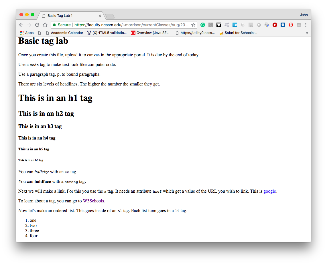 tagLab1 HTML page